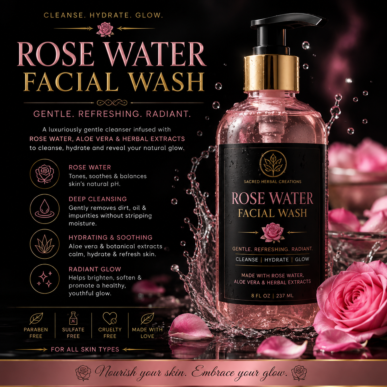 Rose water cleanser